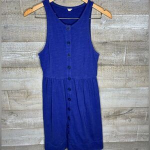 J Crew XS cobalt blue racerback button down midi dress cotton